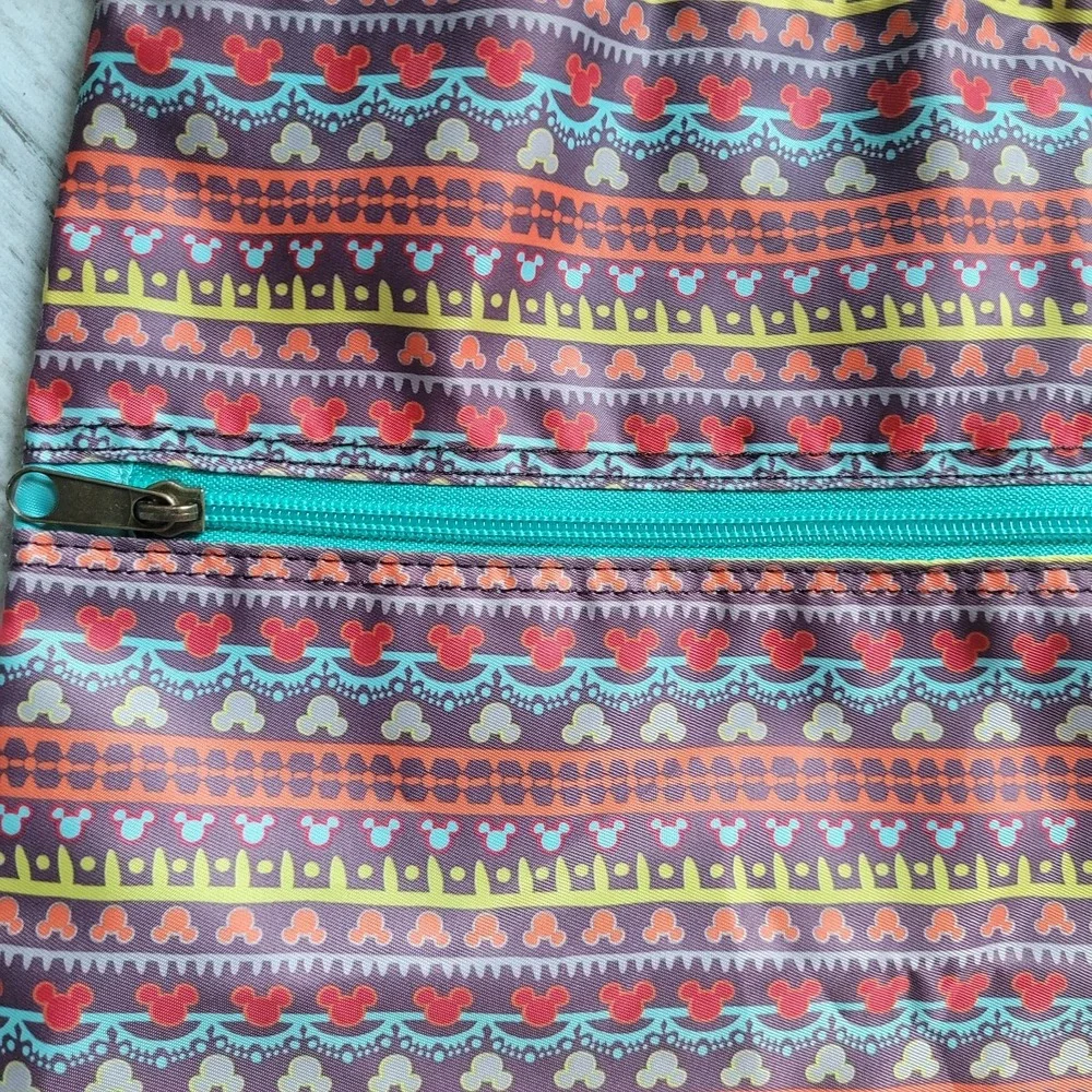 Disney Parks Animal Kingdom Safari‎ Print w/ Mickey Drawstring Backpack Boho Bag